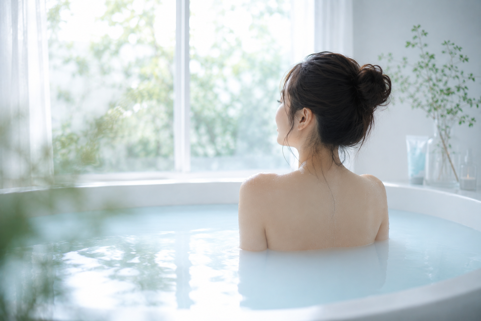 バスタイムを楽しむ女性