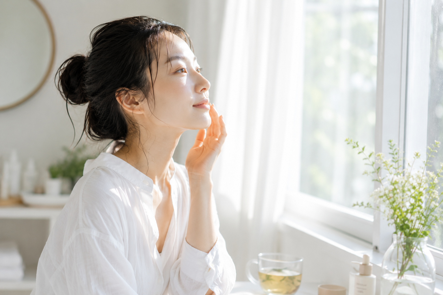 朝の肌が、
少し好きになる夜。