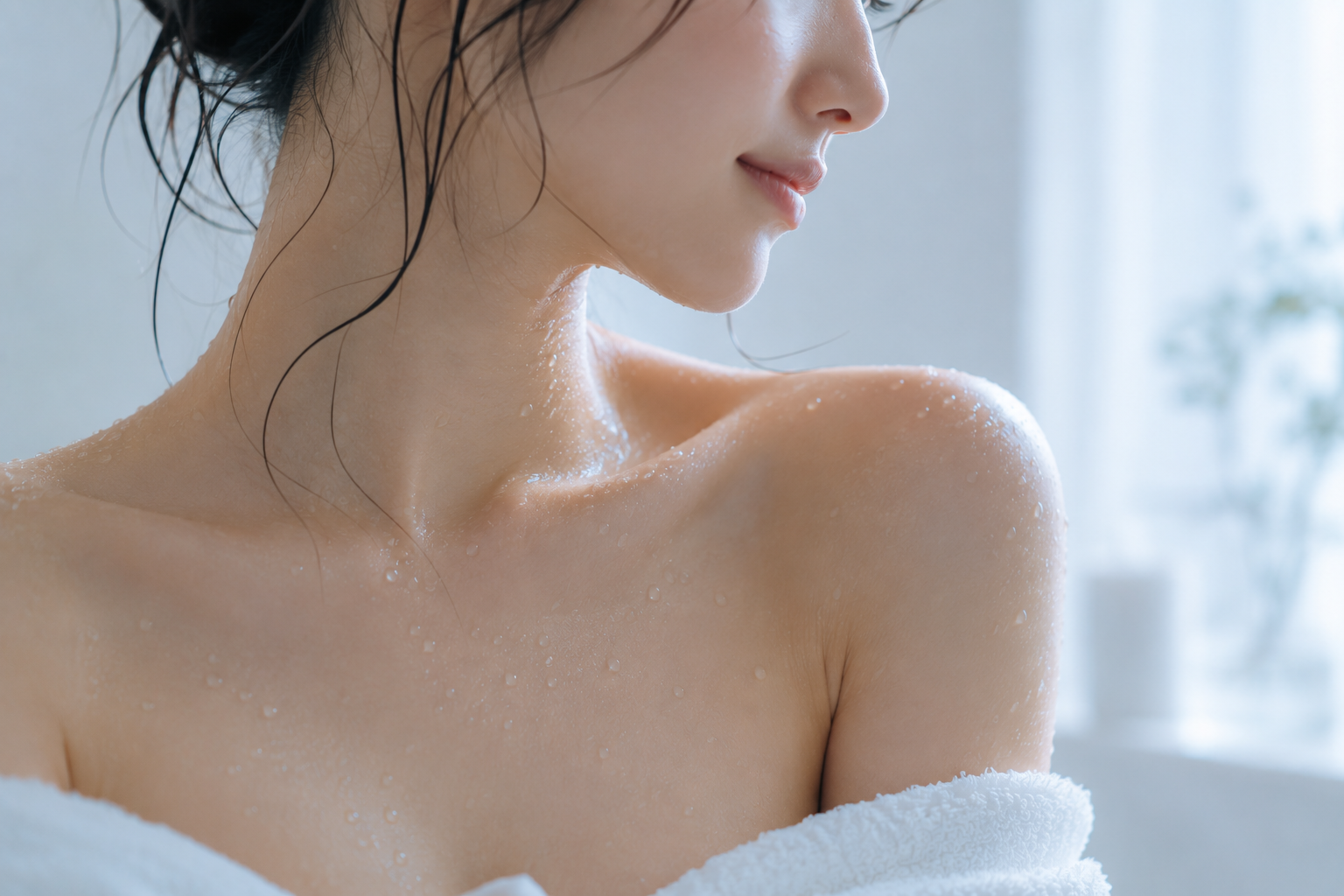 うるおいのある首元の肌